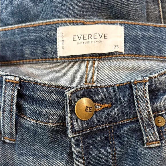 Evereve Classic Blue Jeans The Ever strait size 25 - Picture 8 of 9